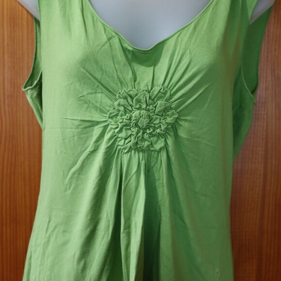 Green Rosette Tank Top Unbranded Est LG - Picture 3 of 7